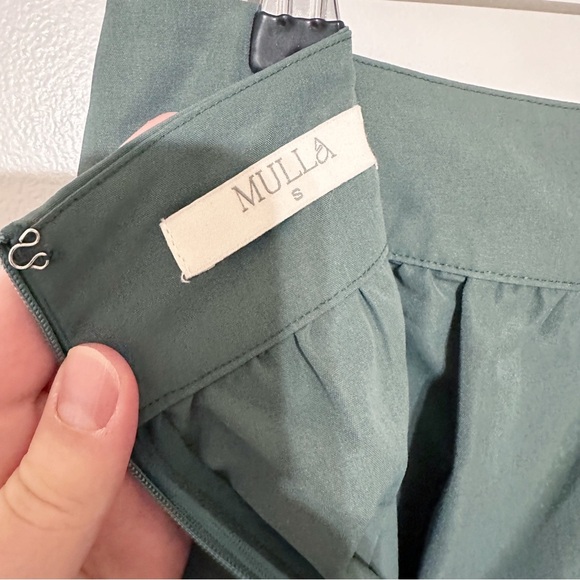 Mulla A-Line Ruffle Midi Skirt in Deep Grass size small - Picture 4 of 6